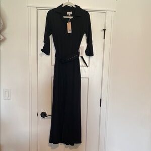 Black maxi shirt dress
